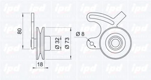 IPD 14-0412 Tensioner Pulley, V-belt
